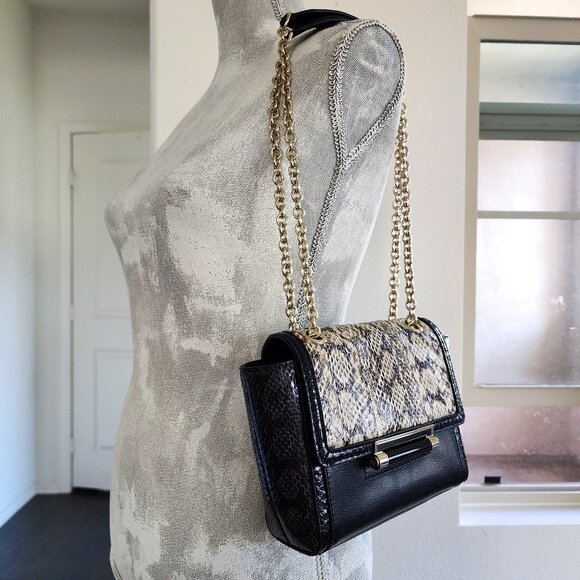 BNWT – Diane Von Furstenberg Snake Skin & Leather Crossbody 🖤✨(#103) - Picture 1 of 14